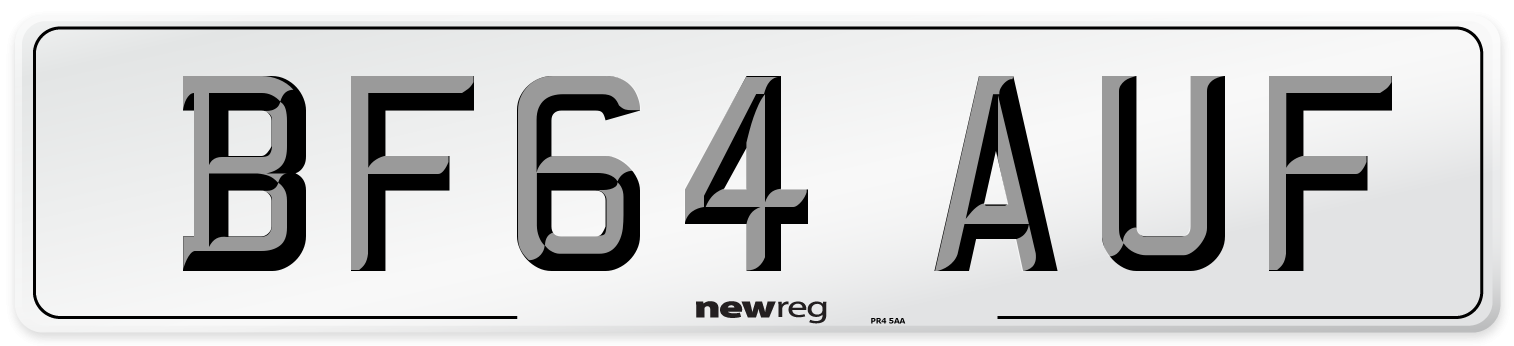 BF64 AUF Number Plate from New Reg